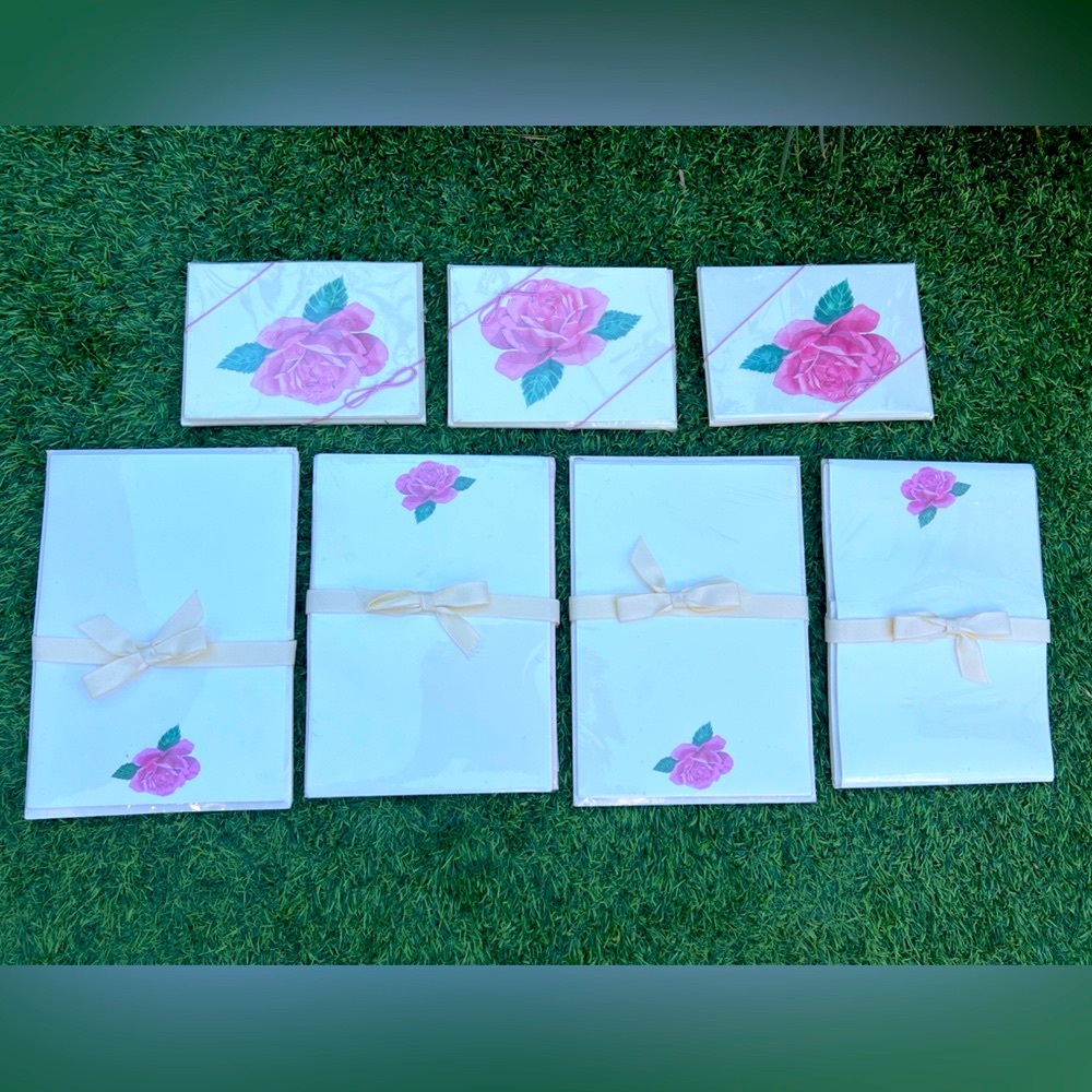 Floral Stationery Set with Pink Roses